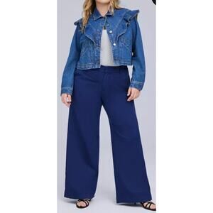 Torrid woman’s Belle Isle High-Rise Wide Leg Trouser Plus size 22 New Navy Blue